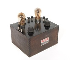 1922 Telmaco BR Radio & Matching BA Amplifier w/Good Tipped Amber Glass Tubes