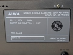 AIWA Stereo Cassette Deck WX110, WX 110, AD-WX110U, For Parts
