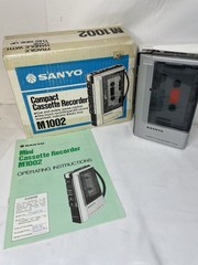 Sanyo Cassette Tape Voice Recorder M1002 New Old Stock, Tested And Working