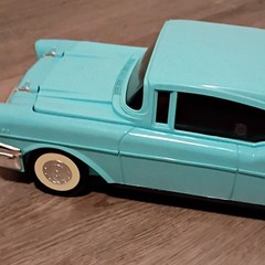 Chevrolet 57 Chevy Video Cassette Rewinder Blue Car Shaped DC 12V 200mA Taiwan