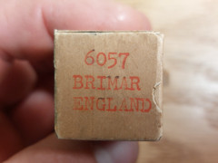Pair of Brimar 6057 Yellow T Black Plate Square Getter 1956 Tubes – 6% matched