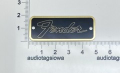Fender Transitional Logo for Amp or Case Badge Custom Made Black/Gold Aluminum
