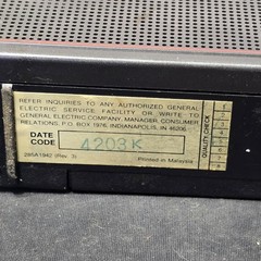 Vintage GE 7-2660D AM FM Two-Way Power Portable Radio AC DC Black Malaysia