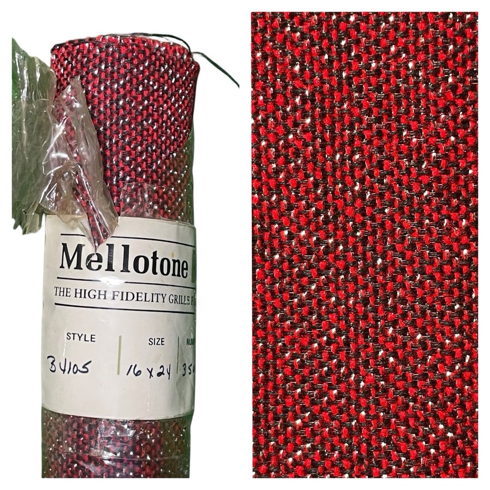 VTG ORIGINAL Mellotone HiFi Hi Fidelity Grille Fabric 16” X 24” Speaker Cloth