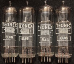 EL86/6CW5 NIB NOS Factory Date Matched Quad Teonex Valves England Boxes Tubes