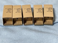 10 NOS RCA JRC 9001 Vacuum Tubes Black Plate Square Getter WW2 Box Dated 1945