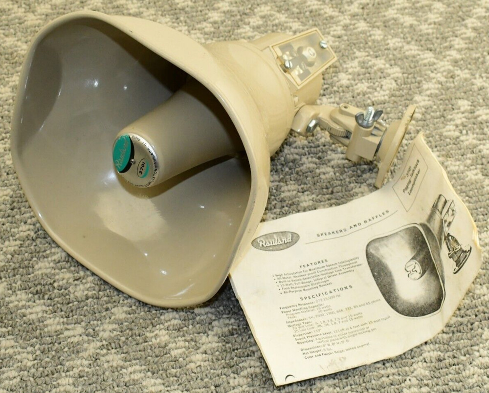 Vintage Rauland Borg 3701 Speaker Sound Paging PA 15 Watt Talkback Horn