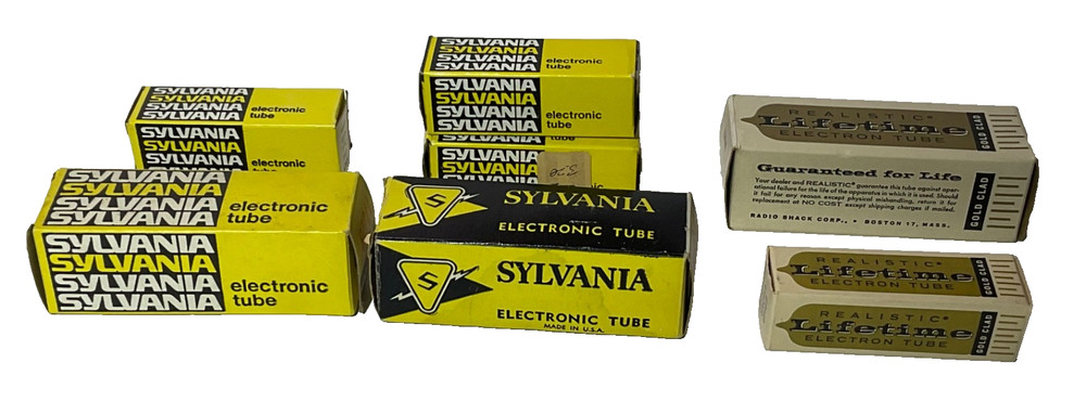 5 Sylvania 2 Realistic Tubes Radio-TV-Audio-Vacuum 6GH8A 6F6GT,10KR8,17JZ8,6F6GT