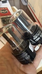 Matched Pair 12SN7 GT Black Plates D Getters RCA Nos