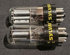 SYLVANIA 6SN7 GTB 1977 TUBE 2 HOLE TOUGH DOG FOIL GETTER MATCHED SET NIB