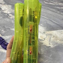 Vintage Swatch Twin Phone Deluxe Clear Neon Green Purple Cord 1989 Swiss Design
