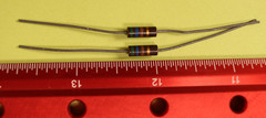 2 Vintage NOS Allen Bradley 600 ohm 1/2 watt Carbon Comp Resistors Tested +/-10%