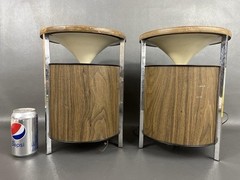 Vintage Pair – Zenith Circle of Sound Speakers – Wood Grain / Round / Retro Omni