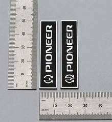 Pioneer Speaker Badge Logo Emblem Name Plate Custom Made Pair – Brushed Silver