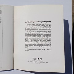 TEAC The White Paper On Tape (Recording) Technology Booklet 1974 RARE