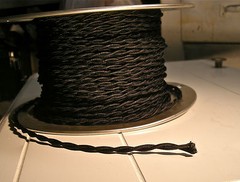 8′ Twisted Cloth Covered Wire & Plug, Vintage Light Rewire Kit, Lamp Cord, rayon