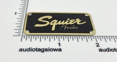Squire by Fender Logo for Amp or Case Badge Custom Made Gold & Brown Aluminum