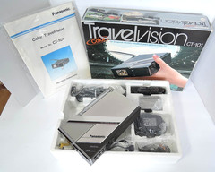 AWESOME WOKRING PANASONIC TRAVELVISION CT-101 PORTABLE CRT COLOR TV 1.5 COMPLETE