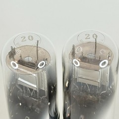 Tested Matched Pair National Union Type 20 Tubes (UX120 Equiv.) Engraved Bases