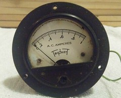 Vintage Triplett Gauge and Control Set Ohmite Mfg Model J AC Amp DC Microamp
