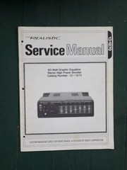 ORIGINAL Service Manual Realistic 80-WATT GRAPHIC EQUALIZER STEREO – JAPAN