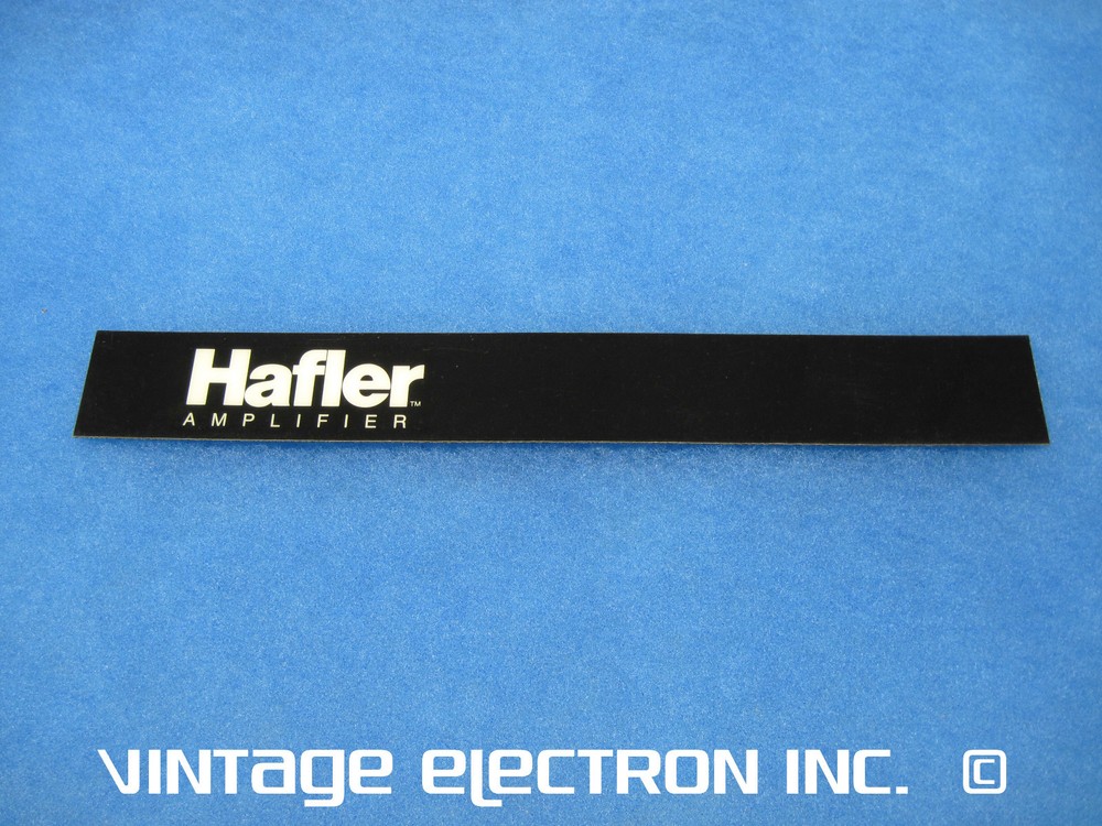 NOS HAFLER “Hafler Amplifier” Front Panel Self-Adhesive Logo Strip: ($13.95/ea)