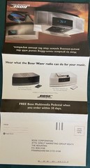 Bose Wave CD Player Brochure and Order Blank Paper Ephemera