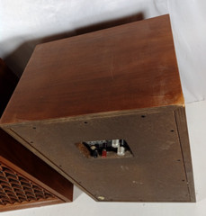 Pair of Vintage Pioneer CS-99 Stereo Floor Speakers Wood Cabinets Lattice Grills
