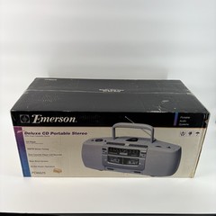 Emerson PD6625 Vintage 90’s Deluxe CD Dual Cassette Portable Stereo Factory Seal