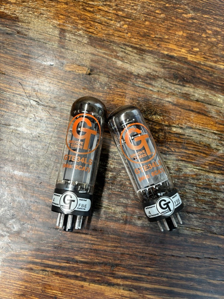 PAIR GT-E34-LS / EL34 / 6CA7 GROOVE TUBES AMPLIFIER POWER TUBES TESTED