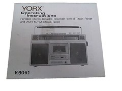 YORX York K 6061 cassette audio recorder 8 Track MANUAL