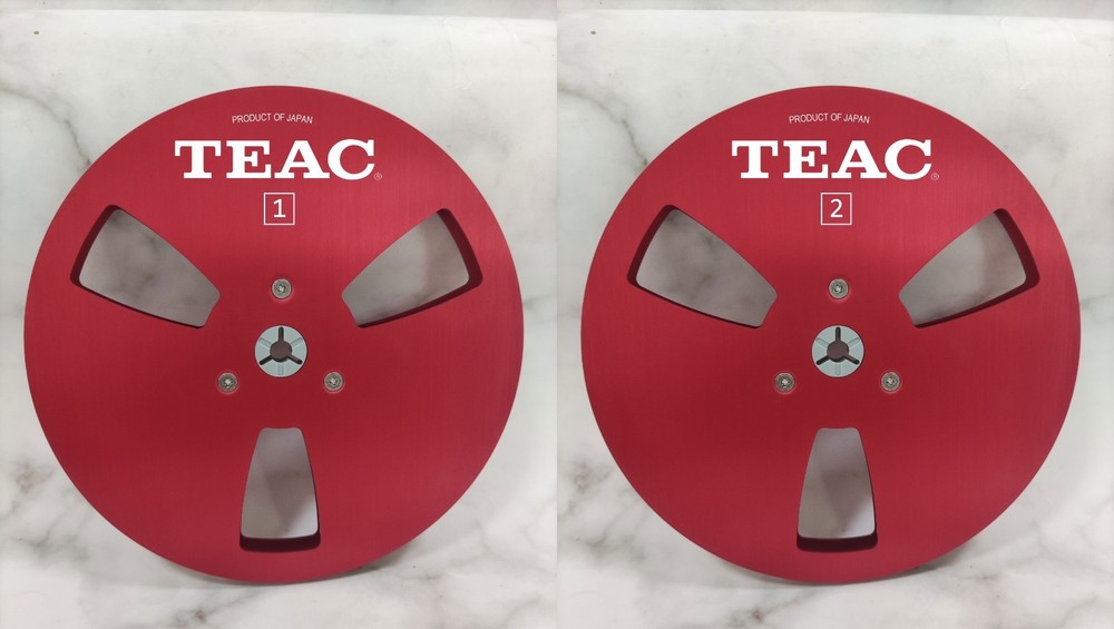 One Pair Red TAPE REEL TEAC 7” inch Light Metal Aluminum Take Up Reel
