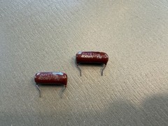 2 NOS EM Brown Drop .047uf 400v Capacitors Vintage ElMenco Guitar Amp Tone Caps