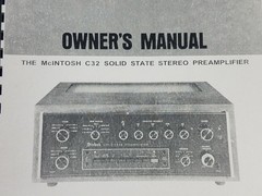 McIntosh C32 Solid State Stereo Preamplifier Owners Manual Spiral 1977