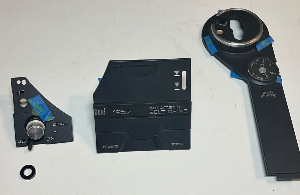 Dual 1257 Turntable Plinth Trim Parts Pitch/Speed Start/Stop Anti-Skating
