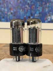 Pair Matched RCA GZ34 5AR4 Tubes Copper Lined Plates TV7 TESTED Near NOS LEVELS