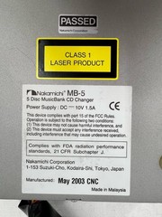 UNTESTED Nakamichi MB-5 Cd Changer/MB-K1000/MB-K1000f CD Sampler Changer