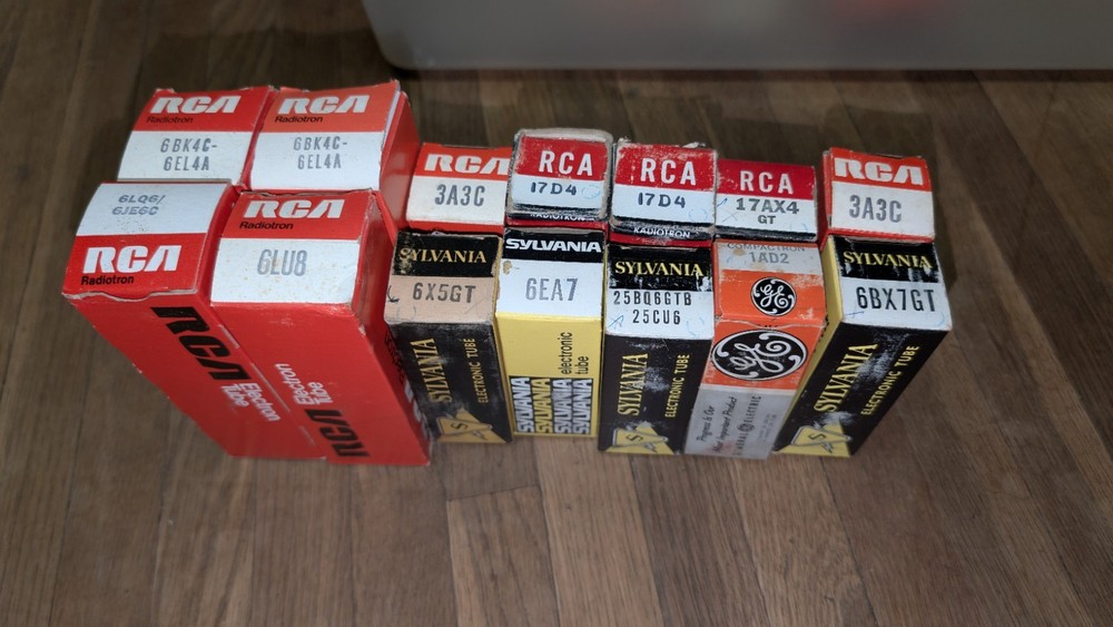 Lot of 14 Vintage Vacuum Tubes in Original Boxes RCA Sylvania GE Untested