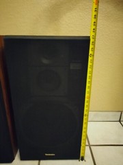 Vintage Pair Technics SB-S407 3 Way 150 Watts Hi-Fi Speakers Tan Cabinet W/Grill