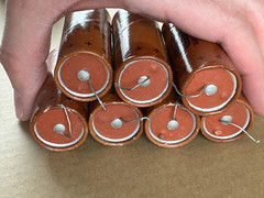 7 Vintage 1961 Astron 20 uf 525v Axial Paper Capacitors TESTED for Fender