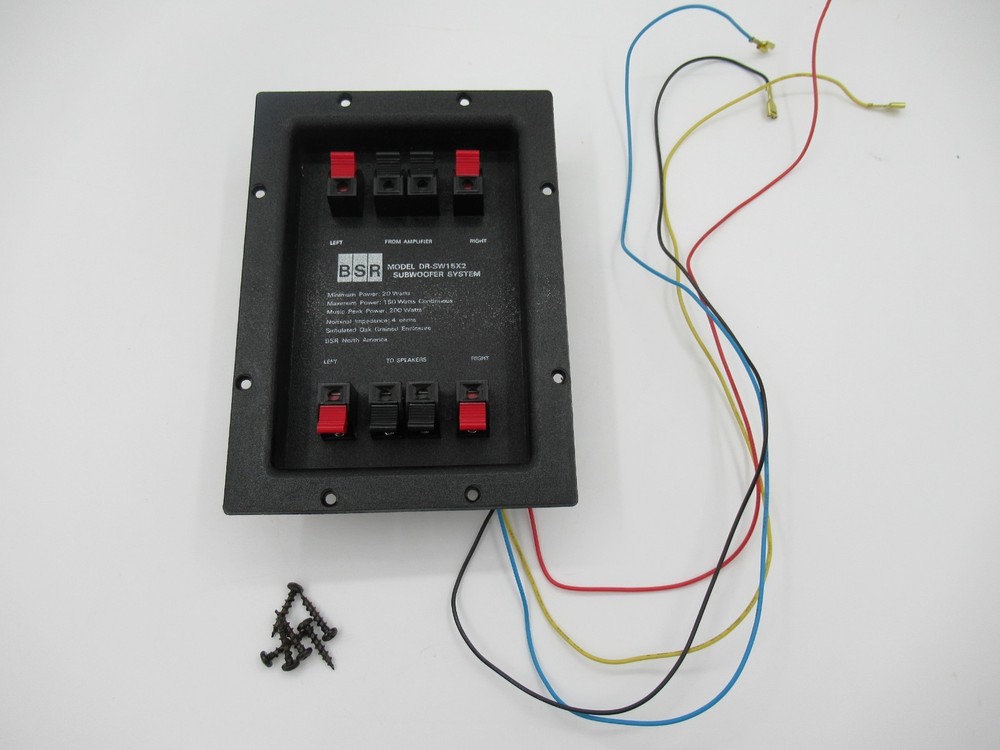 BSR DR-SW15x2 Subwoofer Terminal for Parts or Repair With Mounting Screws “Look”
