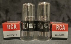 RCA 6SN7 GTB TUBE 1962 TOUGH DOGS 2 HOLE BLACK LADDER PLATES MATCHING SET