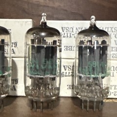 Matching Quad Sylvania JAN 5814A Audio Tubes NOS NIB TV7 Tested Very Strong