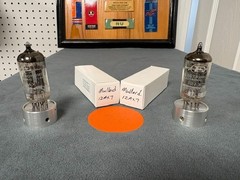 Matched Rare Pair of Mullard 12AX7 Electrohome Tubes – Amplitrex Gm Scores 100%