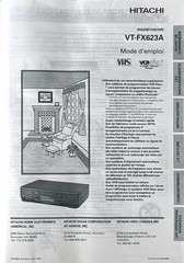 Hitachi VT-FX624A Video Cassette Recorder Owners Manual Great Shape!!