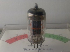 (ONE) VINTAGE BECKMAN 5965 GREY PLATES STEREO TUBE ((TESTED STRONG!))