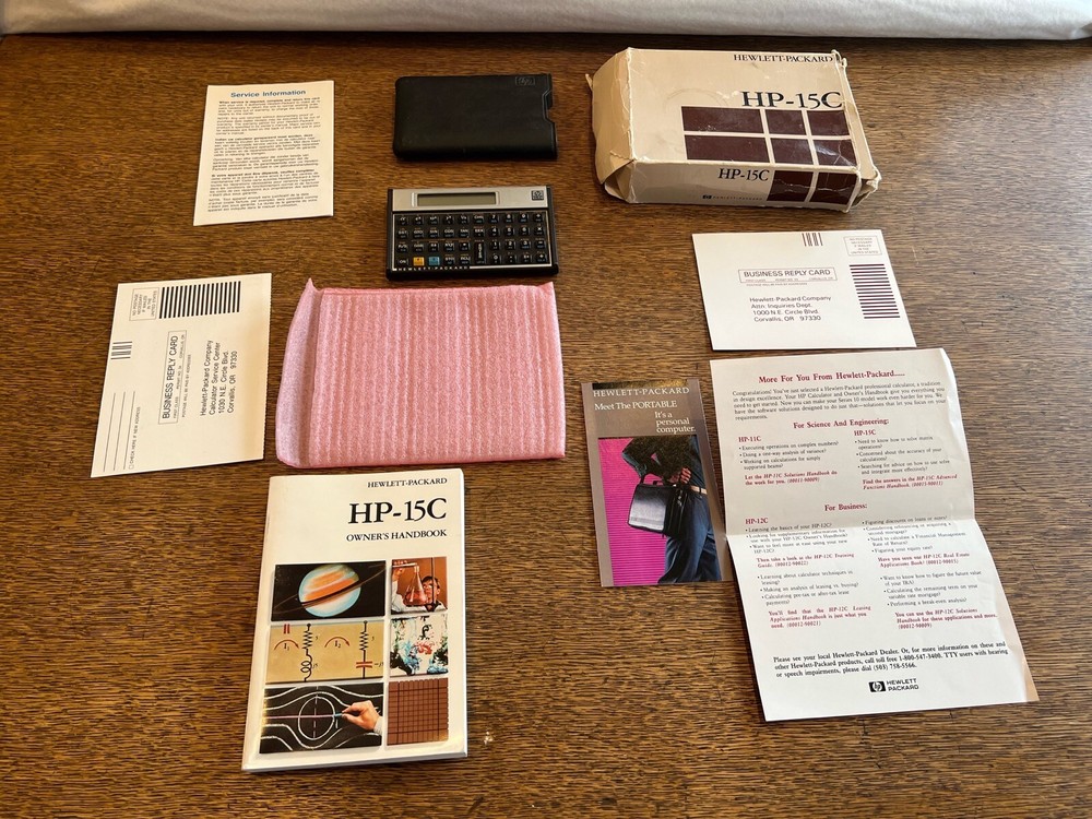 HP 15C Programmable Scientific Calculator Owners Handbook Box Hewlett Packard US