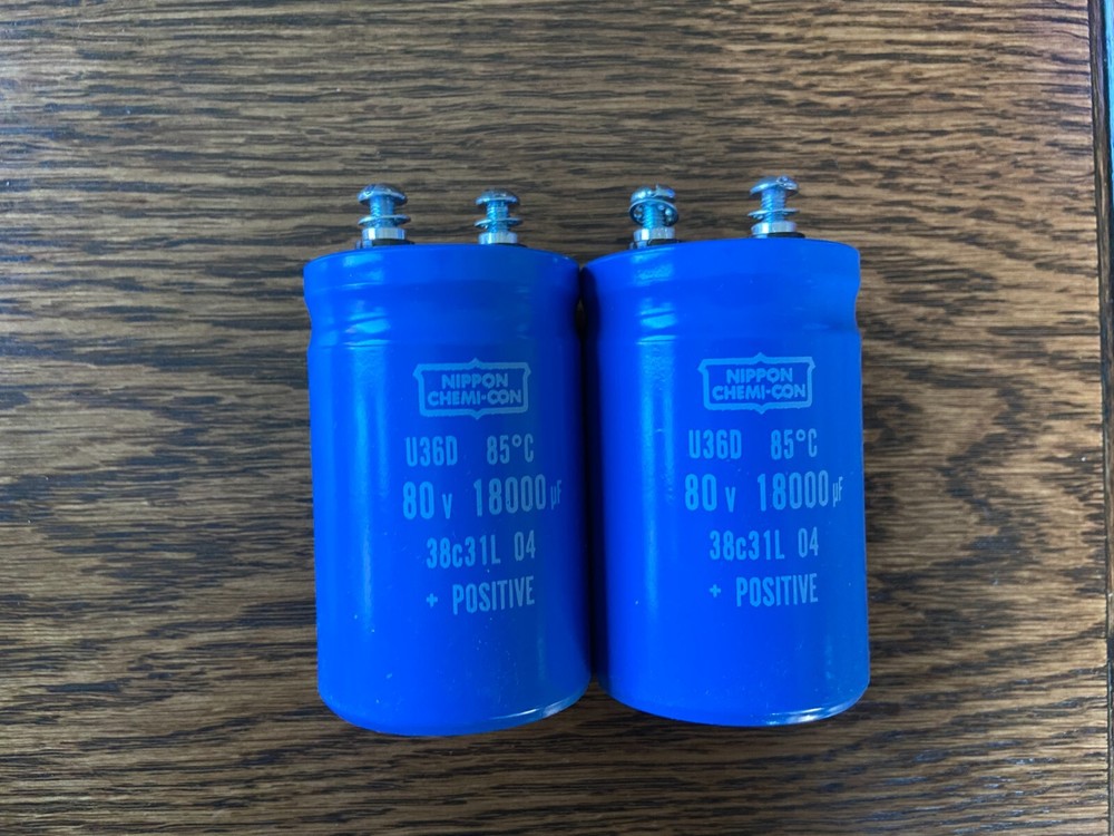 2 New 18000 uf 80v Capacitors Hafler DH-200 DH-220 Main Filter 2″ 51mm