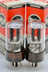 NOS RCA 6SN7-GTB 6SN7 TROPHY MATCHED PAIR BLACK FLAT-PLATE TUBES MADE 1960’s
