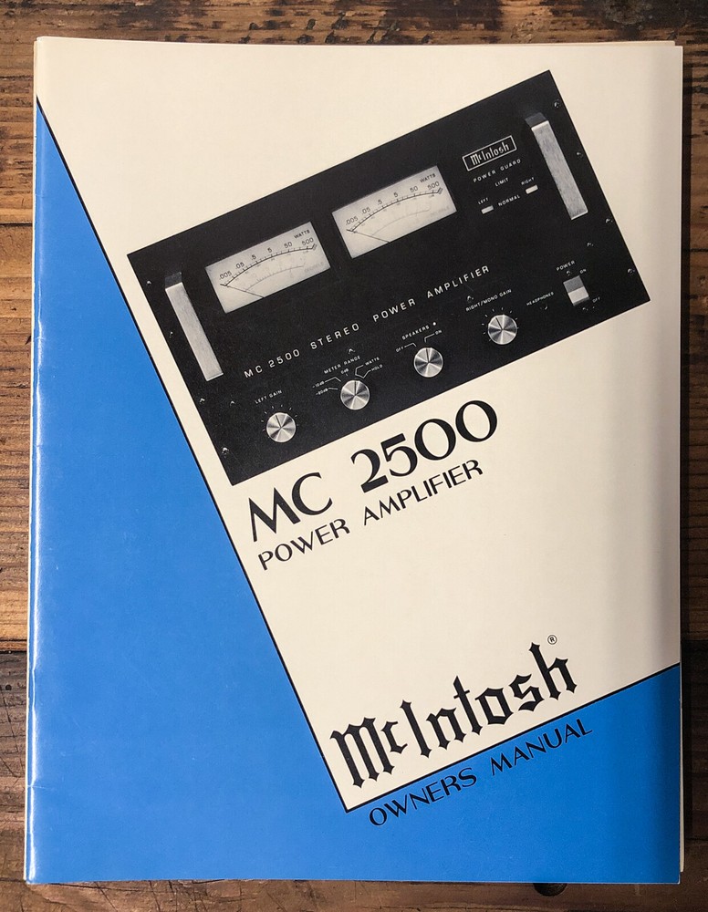 McIntosh MC-2500 MC2500 Amplifier Owner / User Manual *Original* #2
